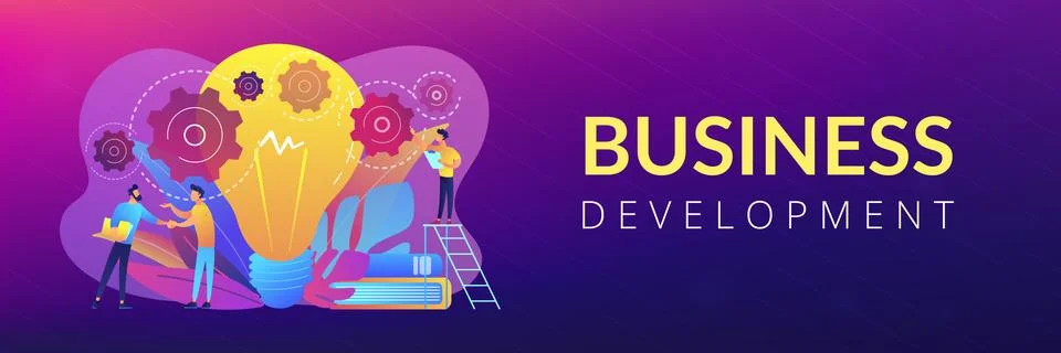 Start up launch concept banner header. Stock Illustration