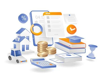 Start learning to develop property investment Stock Illustration