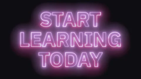 Start Learning Today Text Seamless Loop 4K Stock Footage 307683459