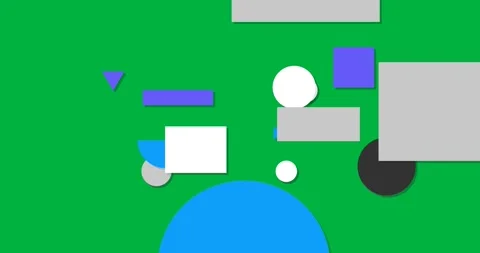 On start left shapes sliding stacking growing then exiting leaving dark circle Stock Footage 327338734
