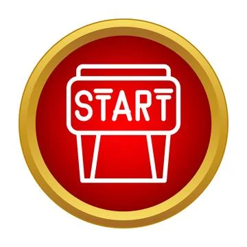 Start line icon representing beginning of a race Stock Illustration
