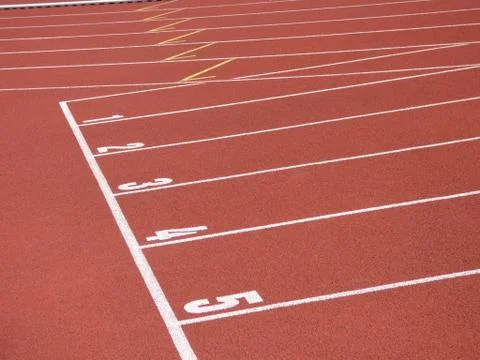 Start line of race track Stock Photos