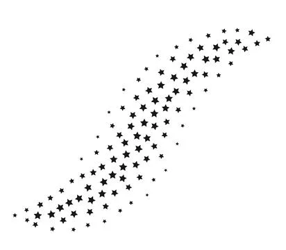 Start line. Simple magic stardust. Falling stars silhouette Isolated on white Stock-Illustration