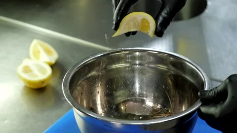 Start Making Lemon Sauce Stock Footage 131367393