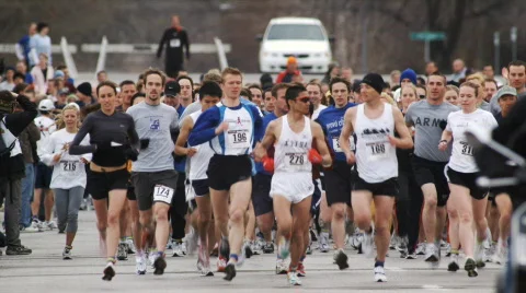 Start of a marathon Stock Footage 871412