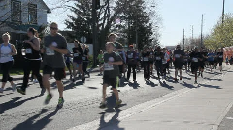 Start of a Marathon Race Stock Footage 23058892
