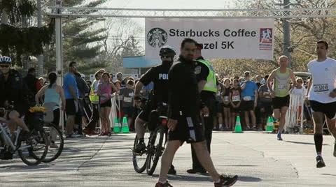 Start of a Marathon Race Stock Footage 23059317