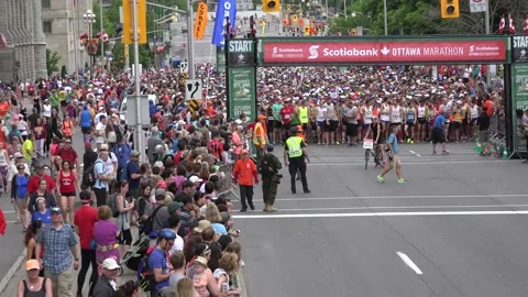 Start of a marathon race. Stock Footage 139976509