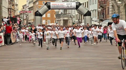 Start of marathon race, timelapse Stock Footage 22803054