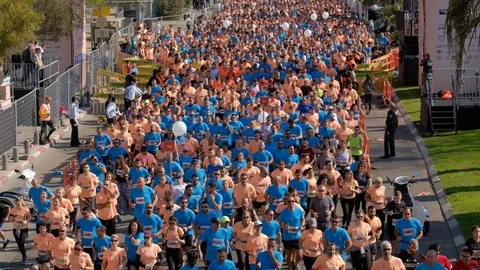 Start of Marathon Tel Aviv 22 Feb 2019 Israel 스톡 동영상 103414975
