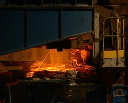 Start of melting metal stream Stock Footage 299020