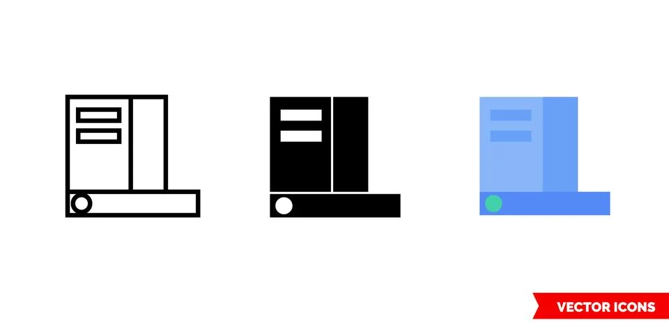 Start menu icon of 3 types. Isolated vector sign symbol. Illustrazione stock