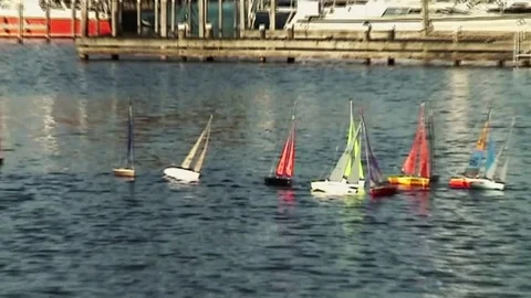   Start of Micro Magic Regatta Stock Footage 85270170
