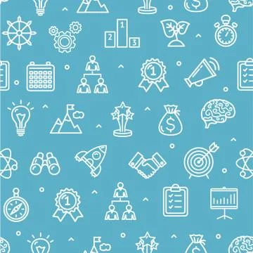 Start Up Motivation Brainstorming Background Pattern. Vector Illustrazione stock