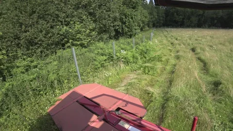 Start of movement in a partially mowed meadow Stock Footage 113705493