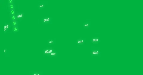 On start neon tokens drifting down-left, stacking code columns showing data on Stock Footage 329503217