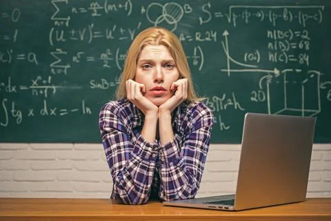 Start-up. Nerd funny student preparing for university exams. High school Stock Photos