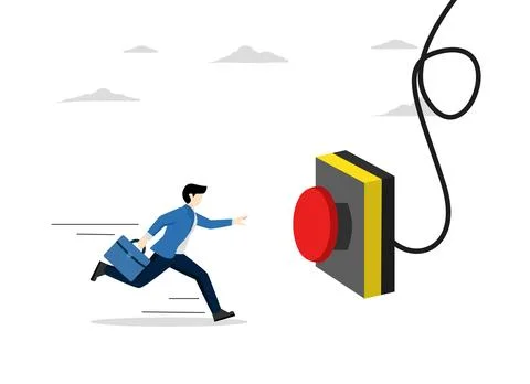 Start new business or launch new company concept, take control or launch rocket. Stock Illustration
