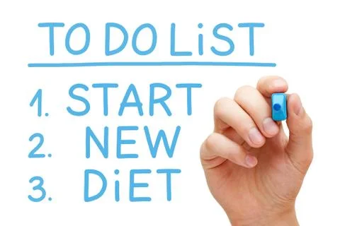 Start New Diet To Do List 스톡 사진