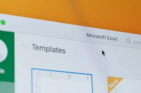Start new document in Microsoft office excel Fotos de archivo