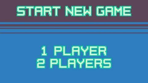 Start new game background with player selection. 8-bit game. Retro arcade style Stock Illustration