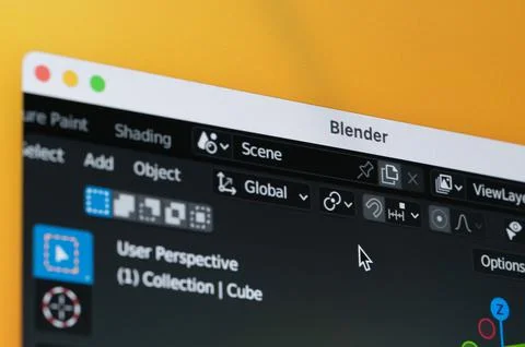 Start new project in Blender 3d application Foto stock