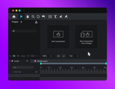 Start of a new project. program window. interface Stock Illustration