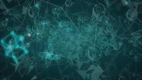 On start node cluster pulsing and expanding into swirling vortex, illustrating Stock Footage 312240708