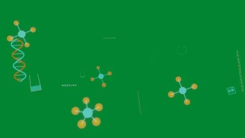 On start nodes and helices drifting, pulsing, rotating while visualizing data on Stock Footage 329548444