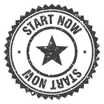 Start now black grunge round stamp. start now stamp Illustrazione stock