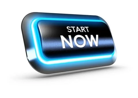 Start Now Button Over White Background Stock Photos