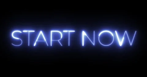Start now neon text animation Vidéo 287405349