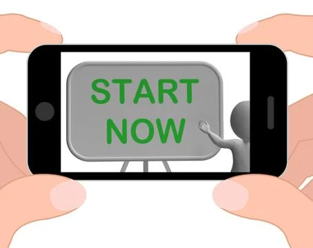 Start now phone means begin today and immediately Stockillustratie