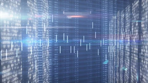 On start numeric panels scrolling, red bar hovering, bars shifting with blue Stock Footage 310970821