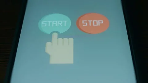 Start or Stop button choice icon, presentation Stock Footage 310056450