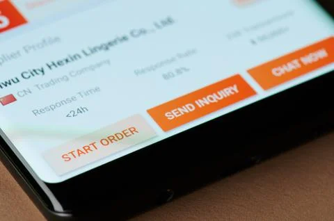 Start order in alibaba application Stock Photos