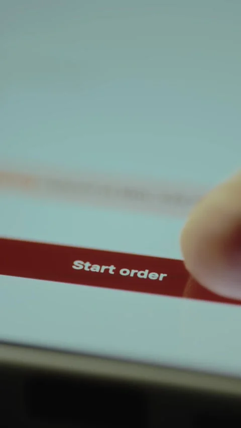 Start order button in an online shopping application, initiating an order Stock-Footage 327899913