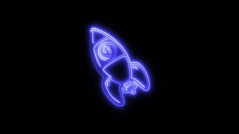 Start Up Outline Icon in HD Video Neon Animation 库存影片 304552376