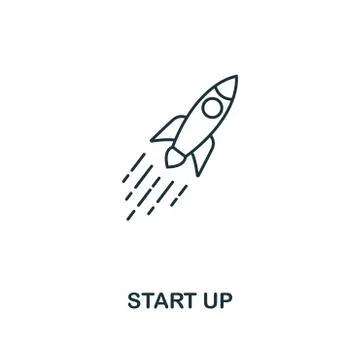 Start Up outline icon. Thin line style design from blockchain icons collection Stock Illustration