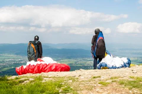 Start paragliding Foto stock