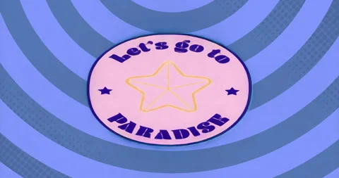 On start pink oval emblem flipping and flattening while fading star and text to Stock Footage 315520352