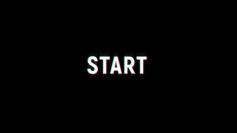 Start pixel text animation with glitch effect on black background Stock Footage 313451706