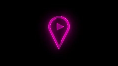 Start point shape stroke icon glowing neon pink color animation Stock Footage 279301479