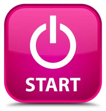 Start (power icon) special pink square button Stock Illustration