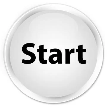 Start premium white round button Stock Illustration