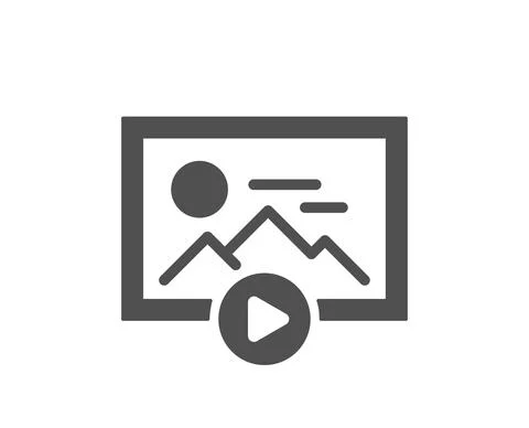 Start presentation simple icon. Photo image thumbnail sign. Vector Illustrazione stock