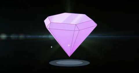 At start purple gem appearing and hovering, lens flare passing, sparkles pulsing 動画素材 315748792