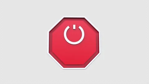 Start Push Power Button icon on off Concept 3d animation with alpha channel Stock Footage 303051988