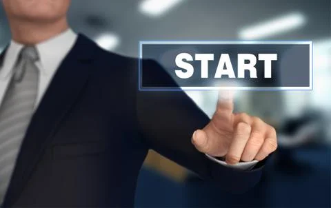 Start   pushing concept 3d illustration Stock Illustration