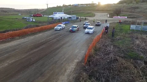 Start of the race at sunset Stock Footage 91754832